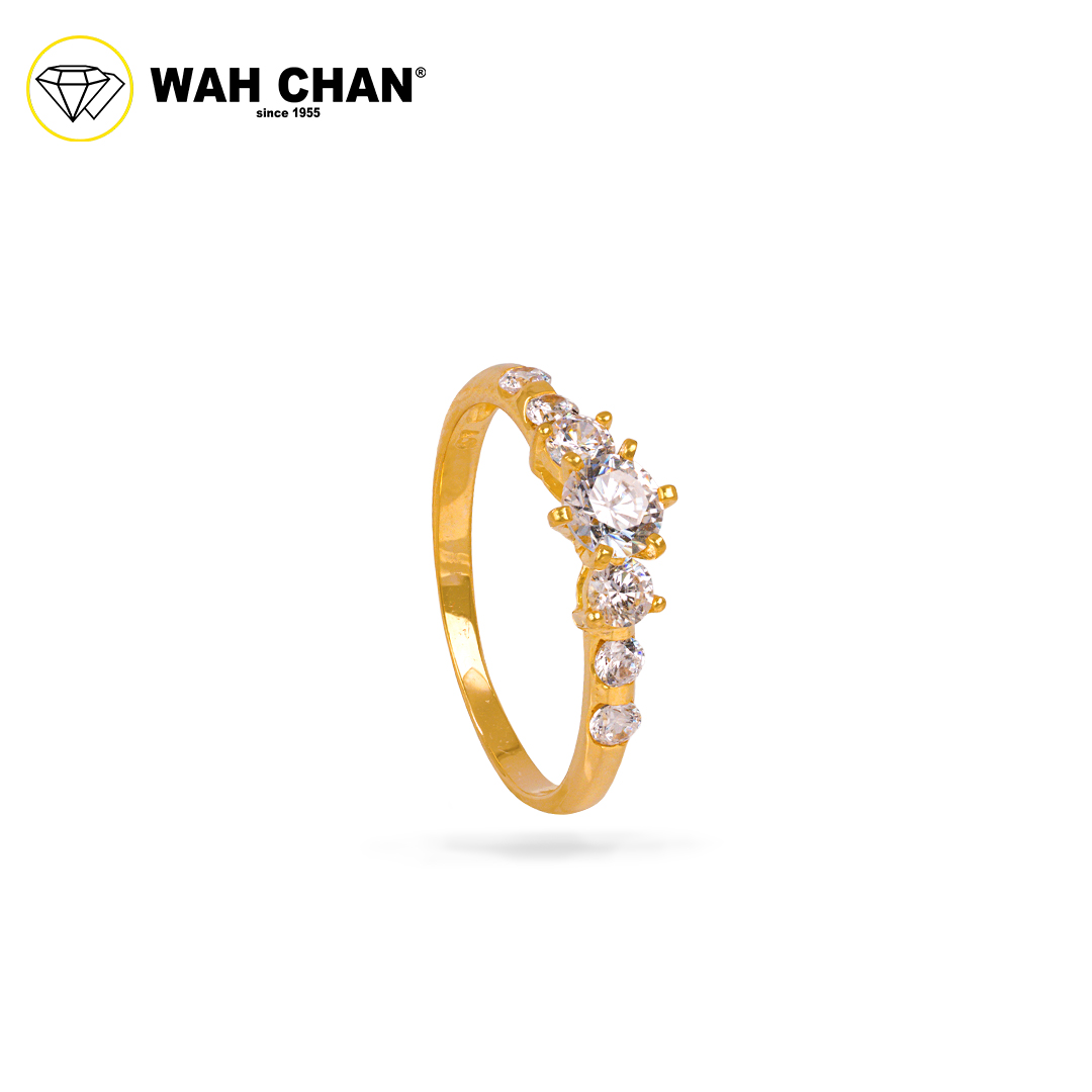 Wah Chan 585/14K Gold Ring - Cincin Zirconia WR423