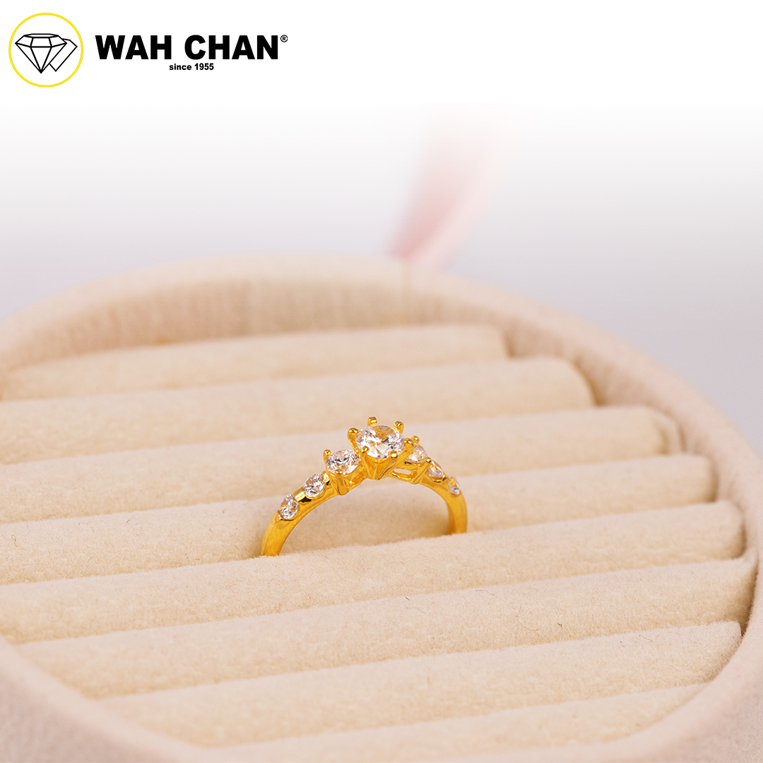 Wah Chan 585/14K Gold Ring - Cincin Zirconia WR423 - Image 2
