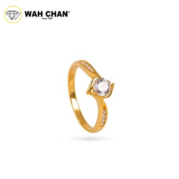 Wah Chan 585/14K Gold Ring - Cincin Zirconia WR424