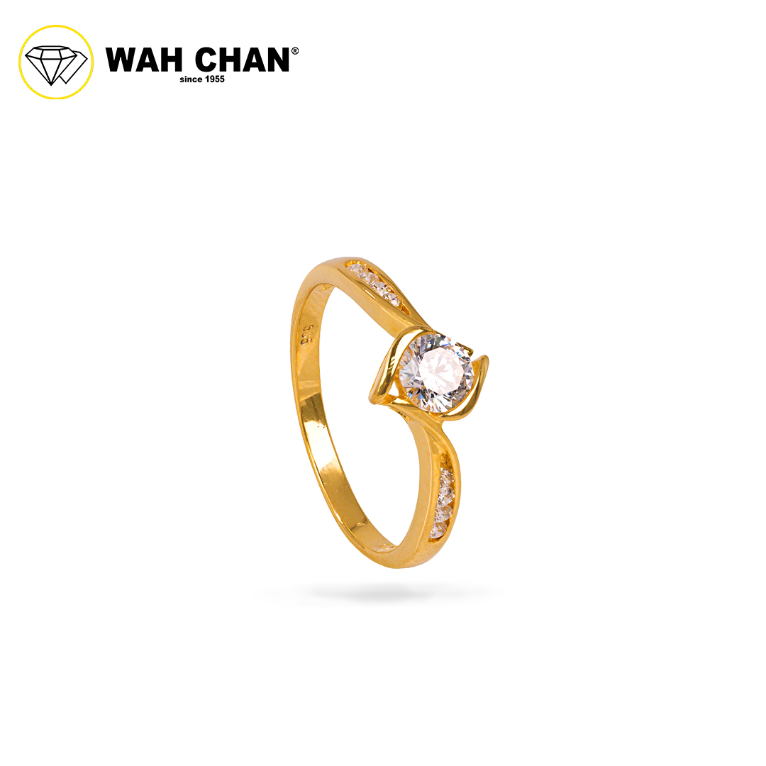 Wah Chan 585/14K Gold Ring - Cincin Zirconia WR424