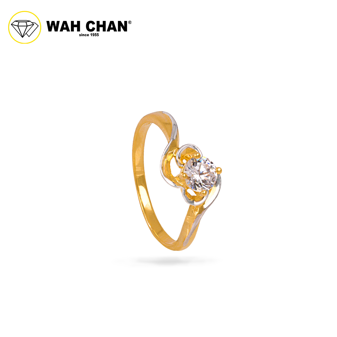 Wah Chan 585/14K Gold Ring - Cincin Zirconia WR427