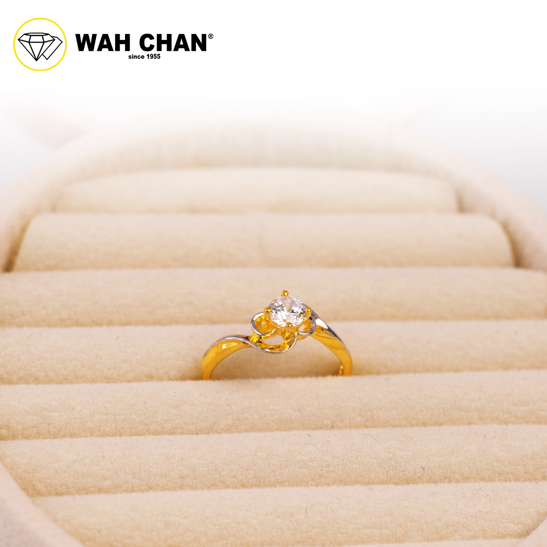 Wah Chan 585/14K Gold Ring - Cincin Zirconia WR427 - Image 2