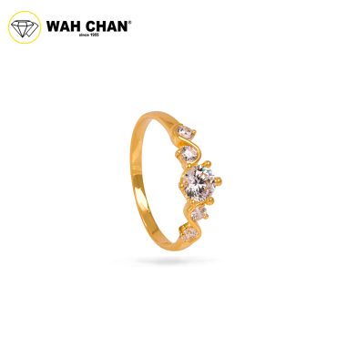 Wah Chan 585/14K Gold Ring - Cincin Zirconia WR475
