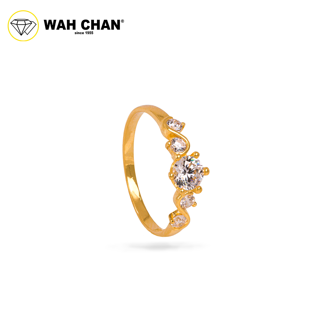 Wah Chan 585/14K Gold Ring - Cincin Zirconia WR475