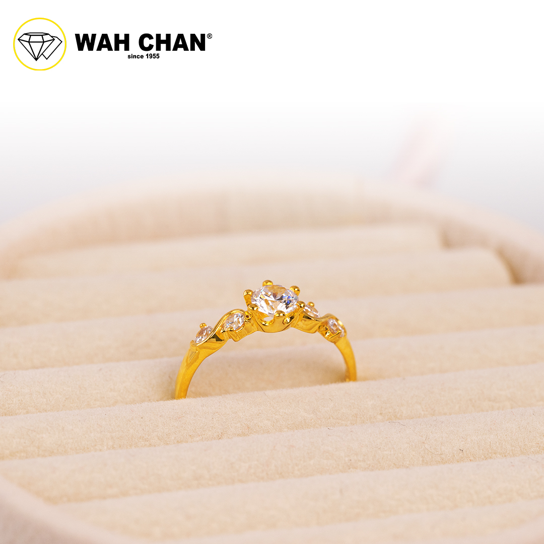 Wah Chan 585/14K Gold Ring - Cincin Zirconia WR475 - Image 2