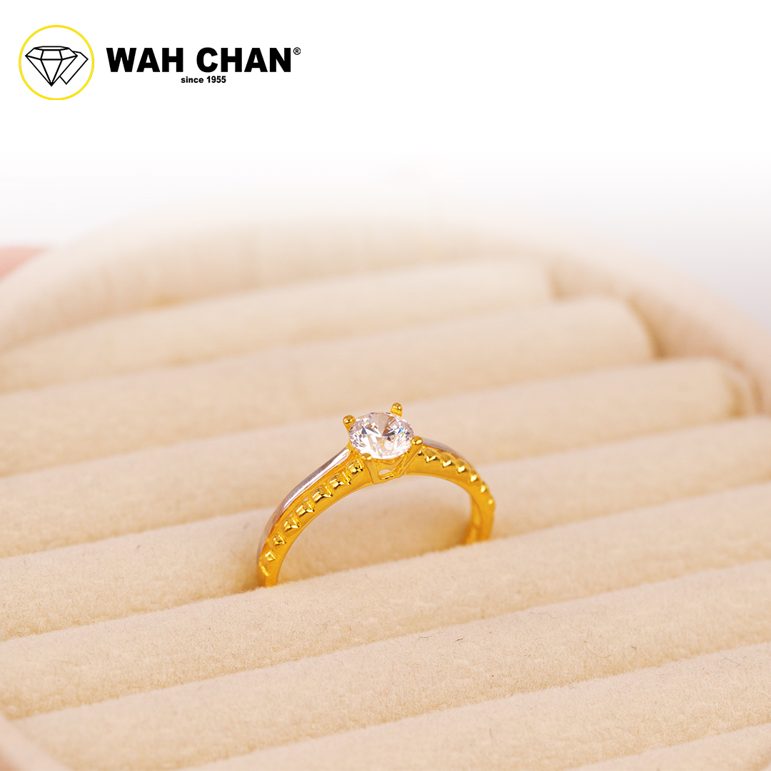 Wah Chan 585/14K Gold Ring - Cincin Zirconia WR480 - Image 2