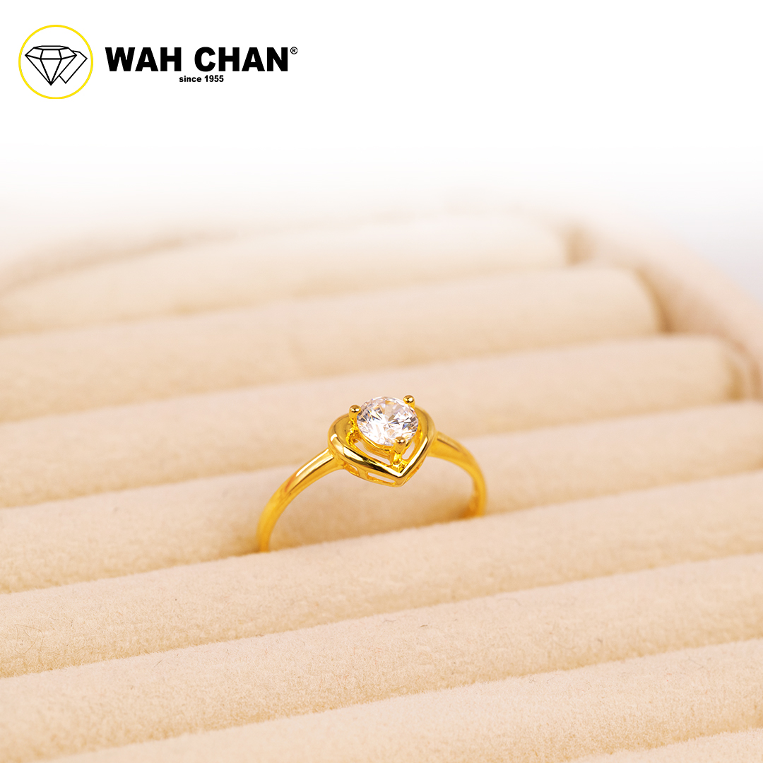 Wah Chan 585/14K Gold Ring - Cincin Zirconia WR481 - Image 2