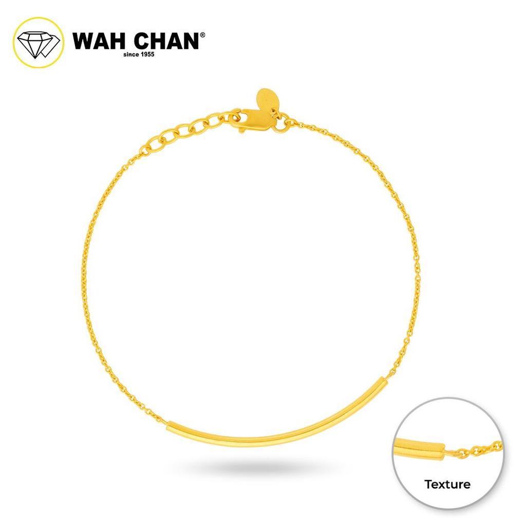 WAH CHAN 916 Gold Bracelet - Plain Semi Bangle OSB1358