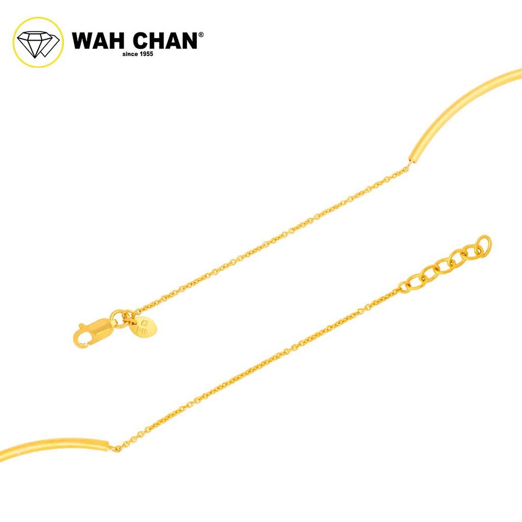 WAH CHAN 916 Gold Bracelet - Plain Semi Bangle OSB1358 - Image 4