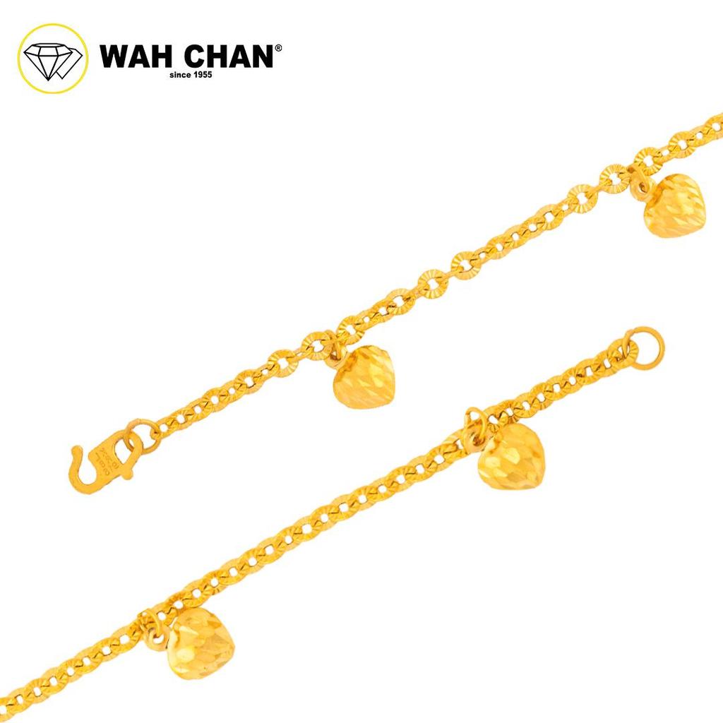 WAH CHAN 916 Gold Bracelet - Gelang Matahari Love Gantung OSB1360 - Image 2