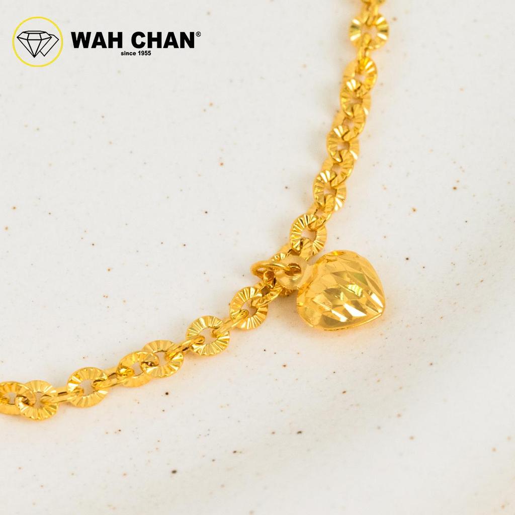 WAH CHAN 916 Gold Bracelet - Gelang Matahari Love Gantung OSB1360 - Image 4