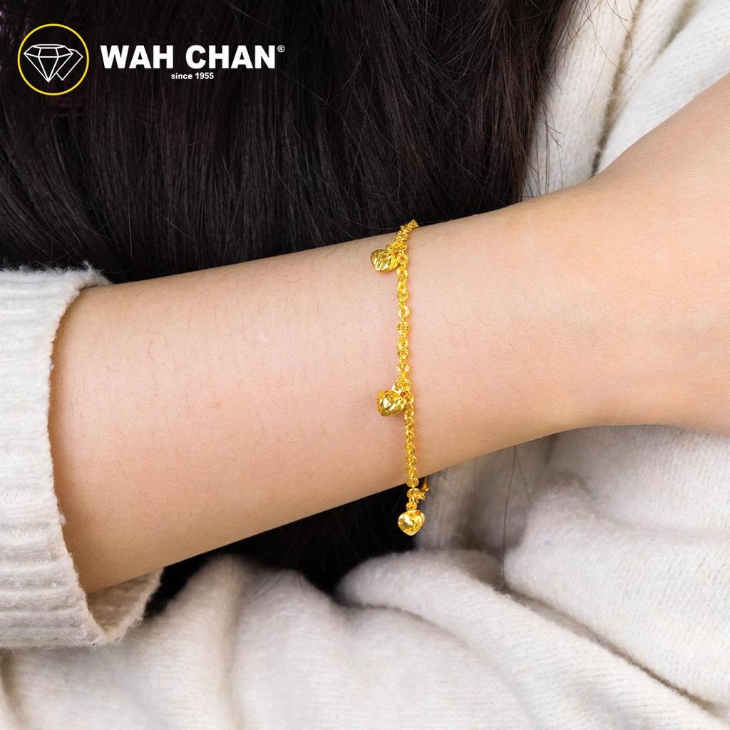 WAH CHAN 916 Gold Bracelet - Gelang Matahari Love Gantung OSB1360 - Image 5