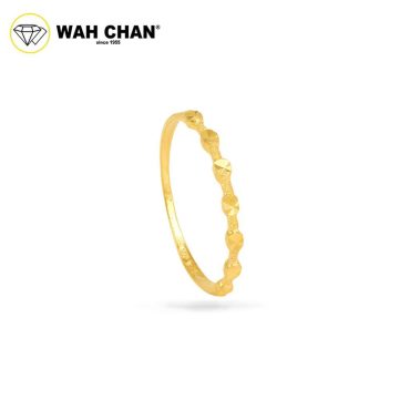 WAH CHAN 375 Gold Ring - Cincin Minimalist Diamond Cut 9KR009