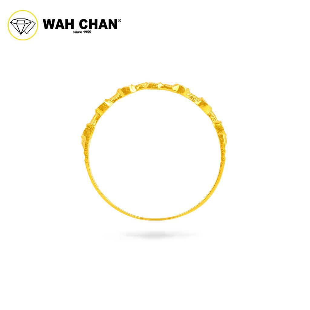 WAH CHAN 375 Gold Ring - Cincin Minimalist Diamond Cut 9KR009 - Image 2