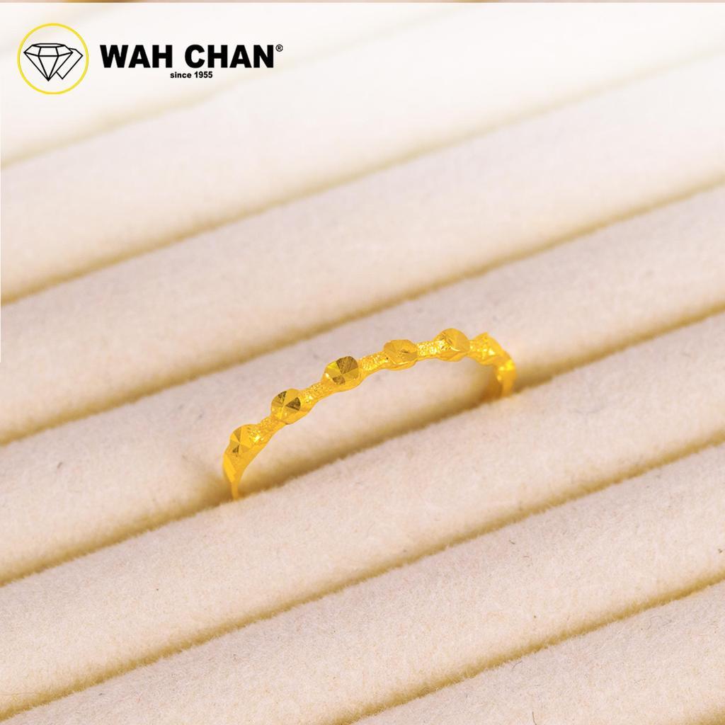 WAH CHAN 375 Gold Ring - Cincin Minimalist Diamond Cut 9KR009 - Image 3