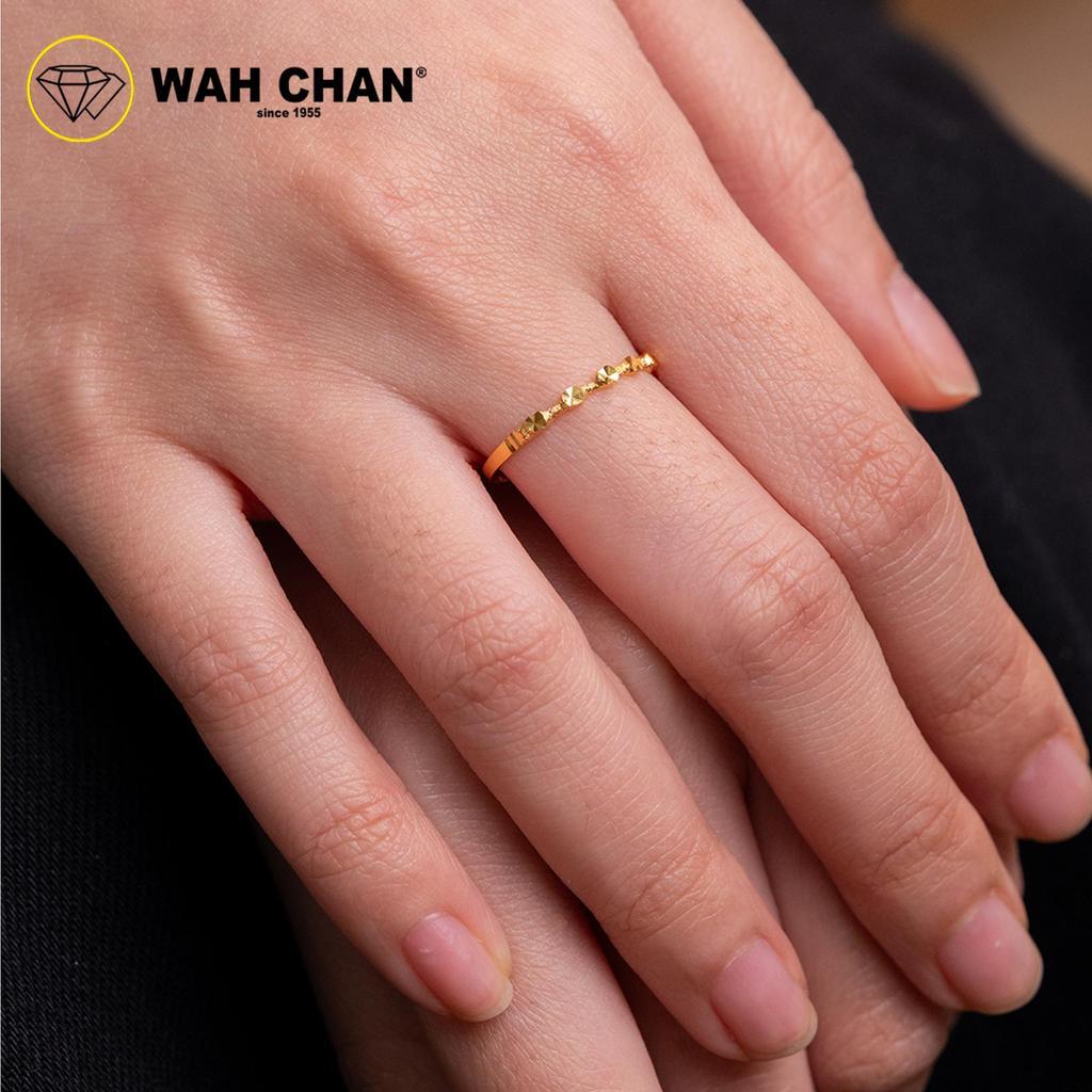 WAH CHAN 375 Gold Ring - Cincin Minimalist Diamond Cut 9KR009 - Image 4