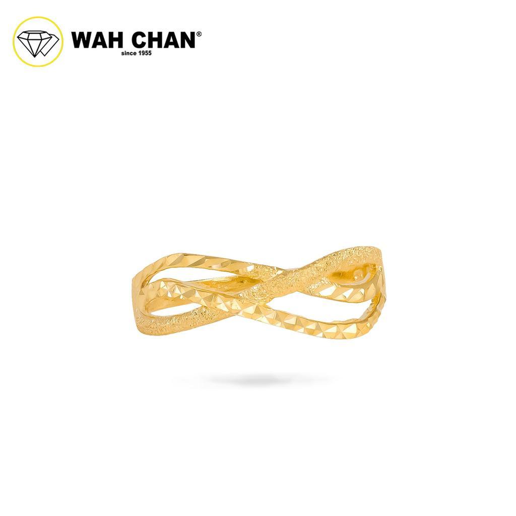 WAH CHAN 375 Gold Ring - Cincin Wavy Crossover 9KR006 - Image 2