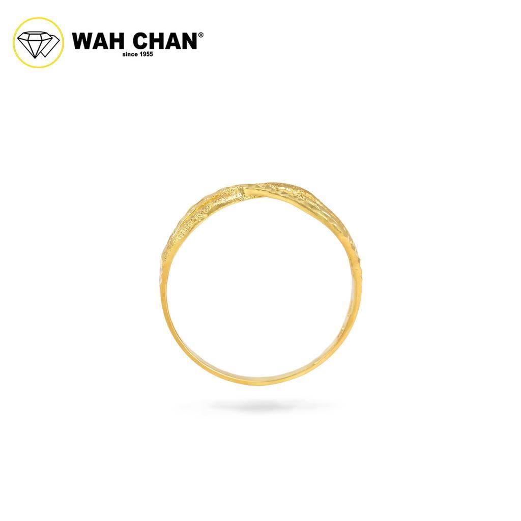 WAH CHAN 375 Gold Ring - Cincin Wavy Crossover 9KR006 - Image 3