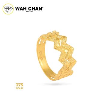 WAH CHAN 375 Gold Ring - Cincin ZigZag 9KR002