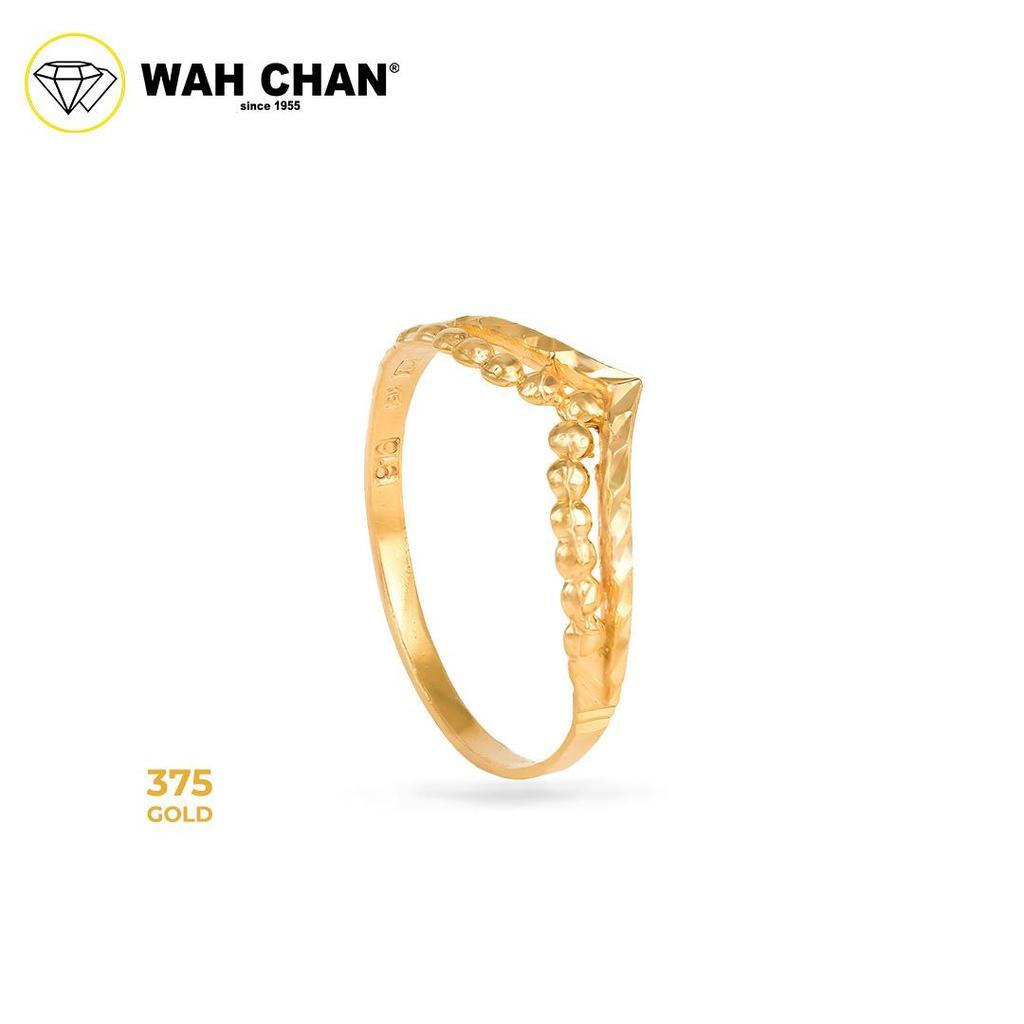 WAH CHAN 375 Gold Ring - Cincin V 9KR007