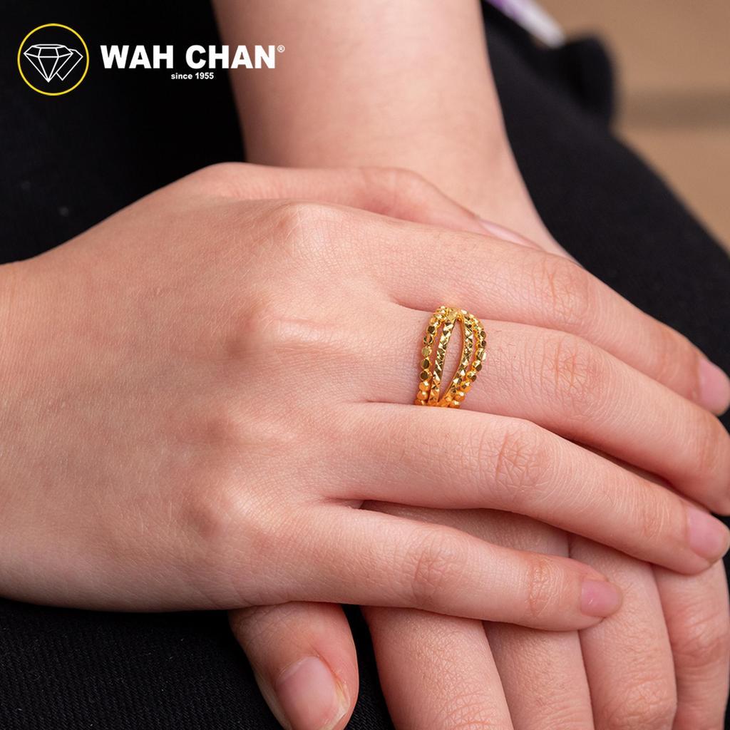 WAH CHAN 375 Gold Ring - Cincin Beaded Layer 9KR004 - Image 5
