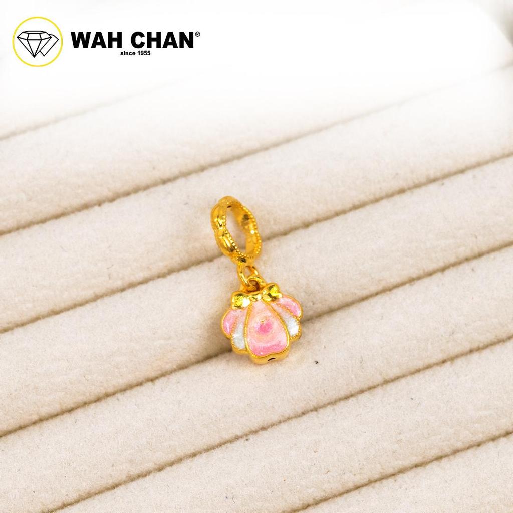 WAH CHAN 916 Gold Pendant - Bow Seashell OSP1405 - Image 2