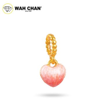 WAH CHAN 916 Gold Pendant - Gradient Pink Heart OSP1406