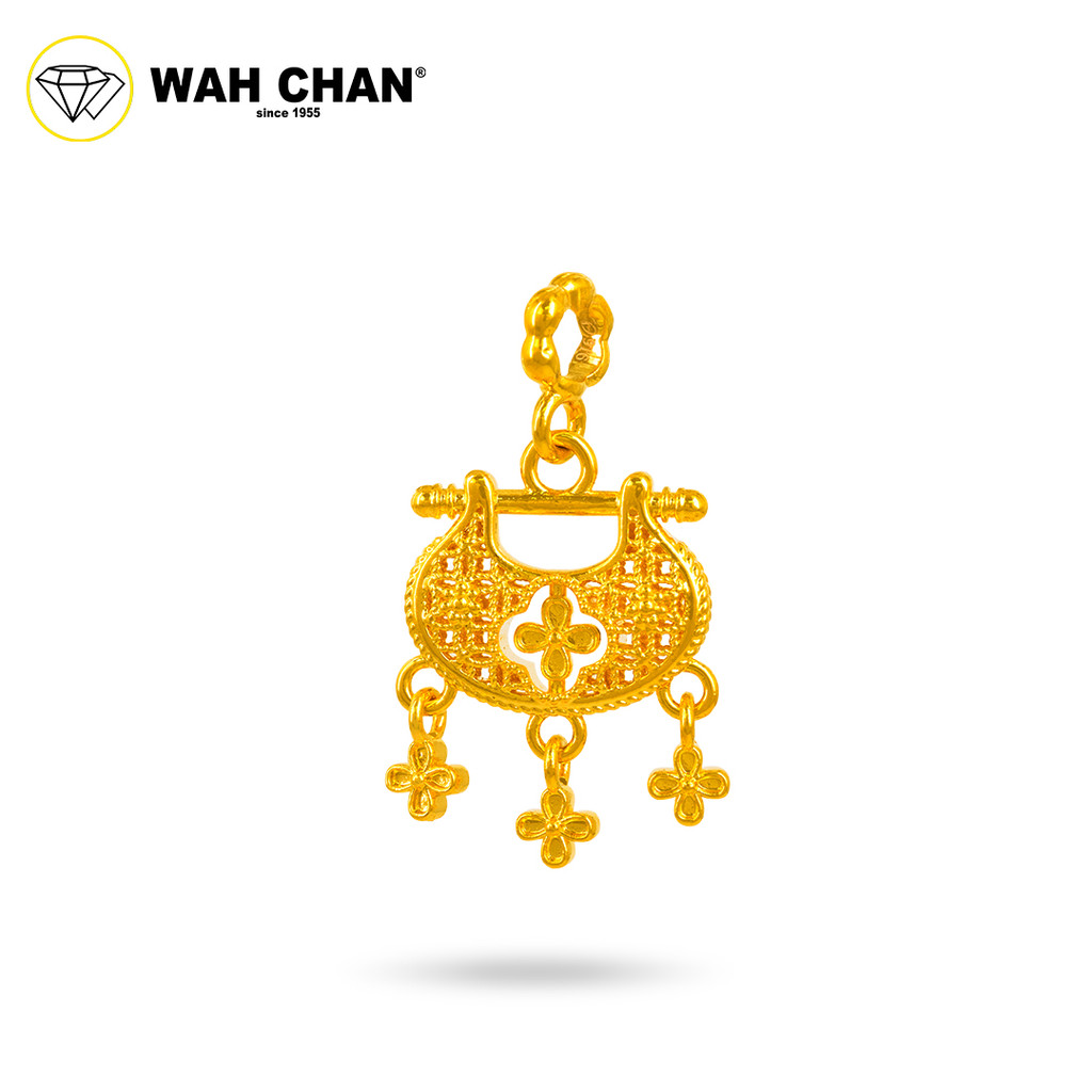 WAH CHAN 916 Gold Pendant - Ruyi Lock OSP1407