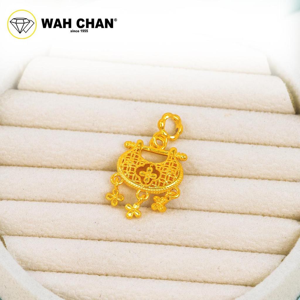 WAH CHAN 916 Gold Pendant - Ruyi Lock OSP1407 - Image 2