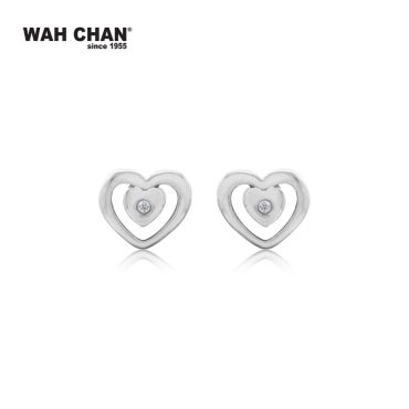 WAH CHAN 9K White Gold Diamond Earrings E3K00432-B01