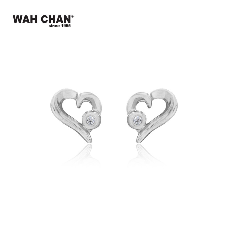 WAH CHAN 9K White Gold Diamond Earrings E3K00476-B01