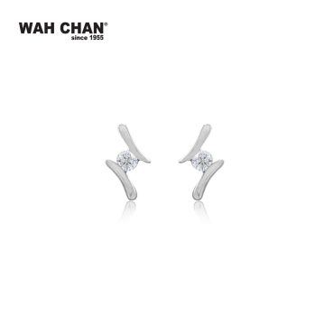 WAH CHAN 9K White Gold Diamond Earrings E3K00515-A01