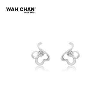 WAH CHAN 9K White Gold Diamond Earrings ELK00673-A01