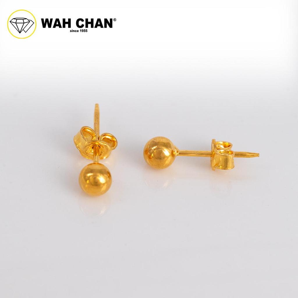 WAH CHAN 916 Gold Earrings - Classic Plain Earrings OSE1161 (M) - Image 3
