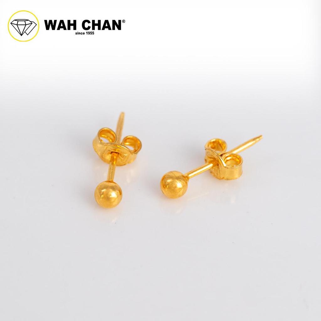 WAH CHAN 916 Gold Earrings - Classic Plain Earrings OSE1162 - Image 3