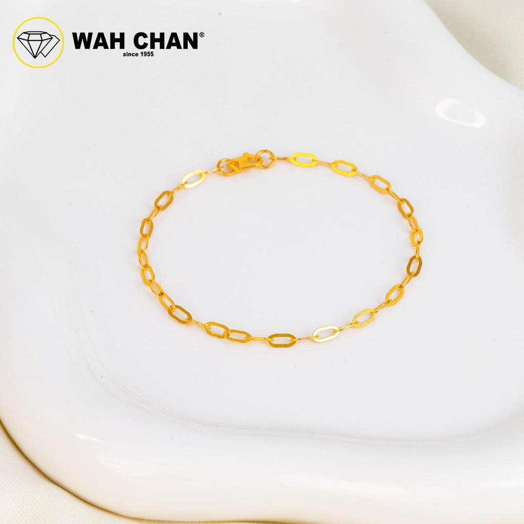 WAH CHAN 916 Gold Bracelet - Rantai Tangan Mini Paperclip OSB1362 - Image 3