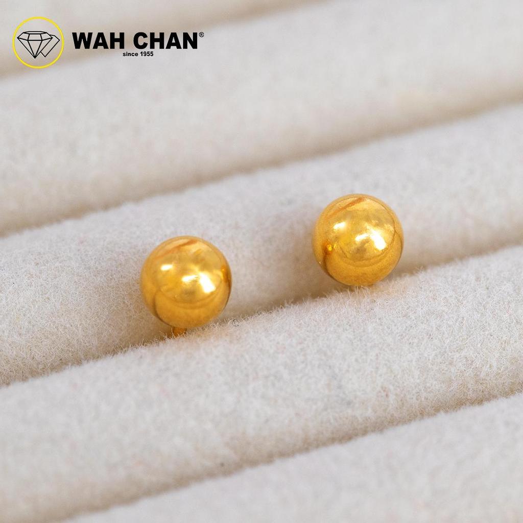 WAH CHAN 916 Gold Earrings - Classic Plain Earrings OSE1161 (M) - Image 4