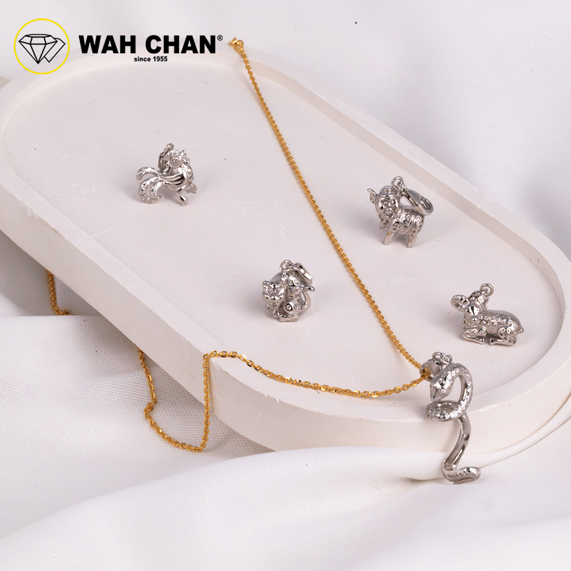 WAH CHAN S925 Sterling Silver 12 Chinese Zodiac Sign Animals Charm Pendant Collection - Image 2