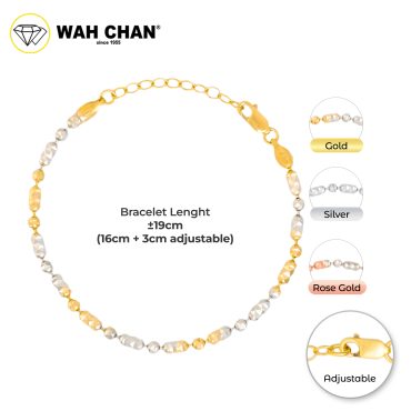 WAH CHAN S925 ITALIAN Silver Bracelet - Biji Sawi Padu NSBLV001