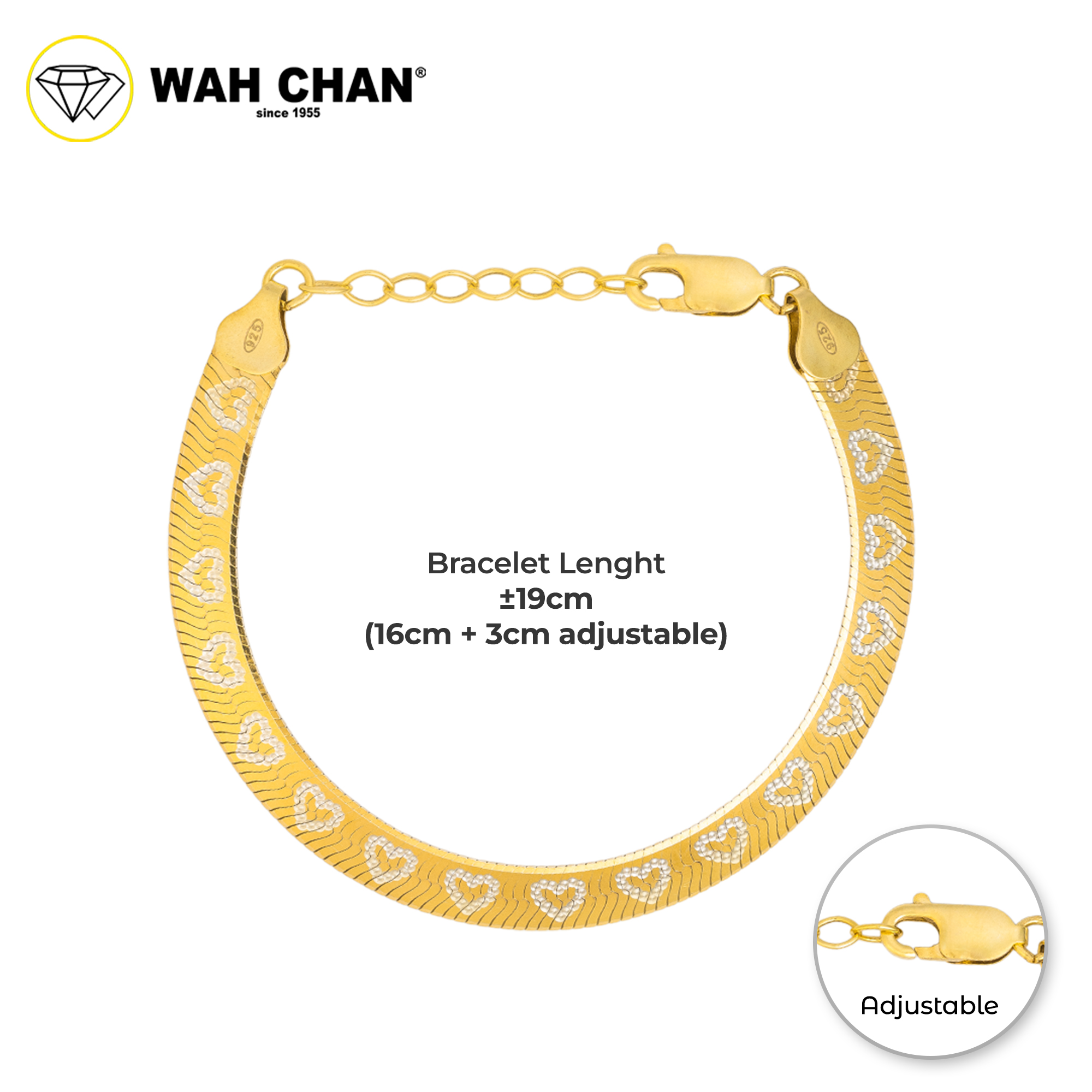 WAH CHAN S925 Sterling ITALIAN Silver Bracelet Bundle Deals 09 - NSBLV009 + NSBCRS023 - Image 2