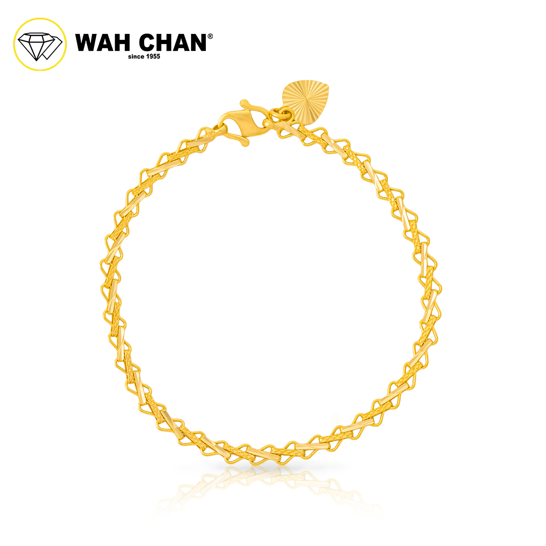 WAH CHAN 916 Gold Bracelet - Layered Paperclip OSB1299