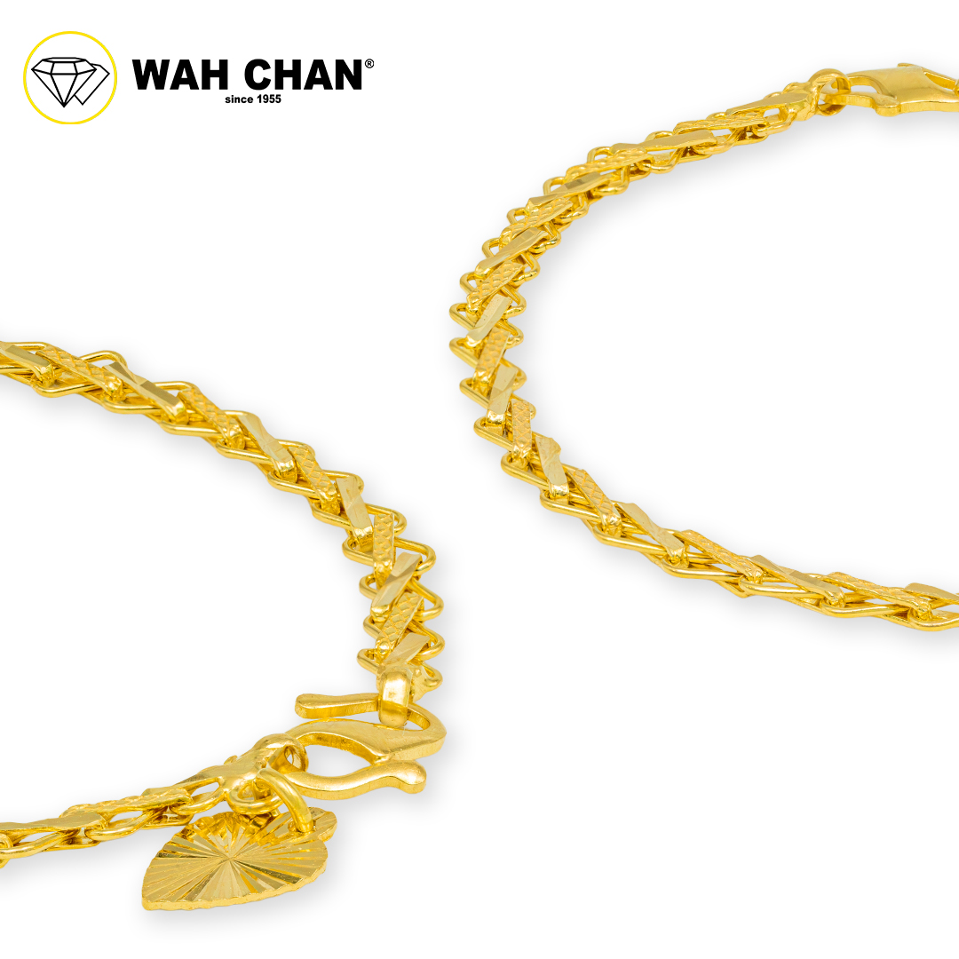 WAH CHAN 916 Gold Bracelet - Layered Paperclip OSB1299 - Image 2