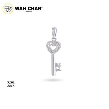 WAH CHAN 9K White Gold Diamond Pendant (PLK01671-B01)