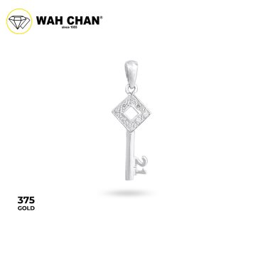 WAH CHAN 9K White Gold Diamond Pendant (PLK01672-B01)