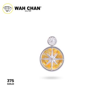 WAH CHAN 9K White Gold & Yellow Gold Diamond Pendant (PLK02182-A01)