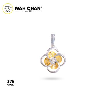 WAH CHAN 9K White Gold & Yellow Gold Diamond Pendant (PLK02183-A01)