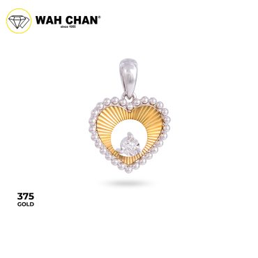 WAH CHAN 9K White Gold & Yellow Gold Diamond Pendant (PLK02188-A01)