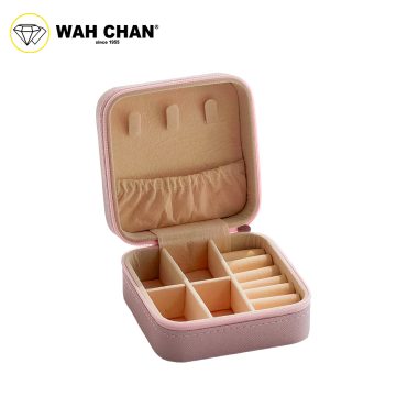 WAH CHAN Portable Mini Travel Jewellery Box & Case Organizer – Rose Pink