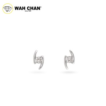 WAH CHAN 9K White Gold Diamond Earrings E3K00376-B01