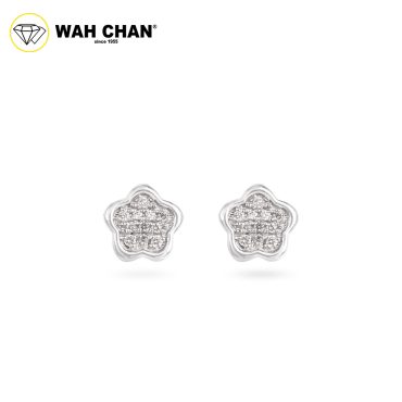 WAH CHAN 9K White Gold Diamond Earrings ELK00867-A01